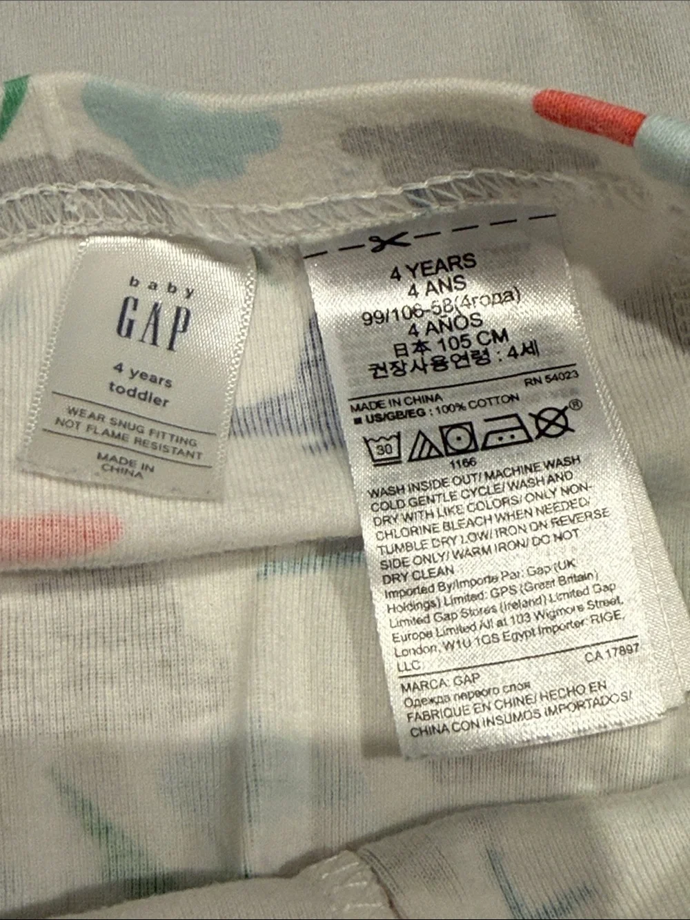Gap Kids Airplane Print Pajama Set - Gray Top & Multi Plane Pants, size 4